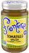 Tomatillo Salsa with roasted Serrano and cilantro
The tang of sweet roasted tomatillos, aromatic cilantro, slow-cooked garlic and lively serrano chiles makes a salsa beloved throughout Central Mexico. From the majestic Aztec Empire (when tomatillos were on noble tables) until today, tomatillo salsas have been Mexico's foundation of "zing" for everything from totops (aka tortilla chips) and tostadas to tacos. You can taste our dedication to small-batch salsa made from fresh ingredients.