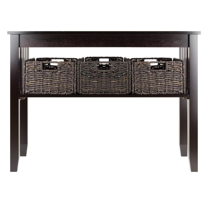 Morris Console Hall Table with 3 Foldable Baskets