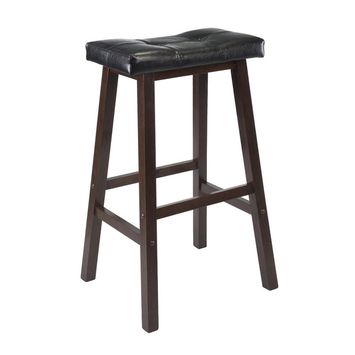 Mona 29" Cushion Saddle Seat Stool, Black, Faux Leather, RTA