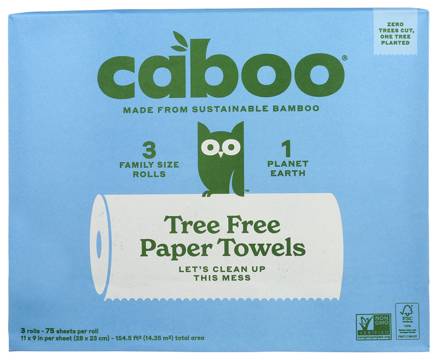 CABOO: Tree Free Paper Towels 75 Sheets, 3 pk