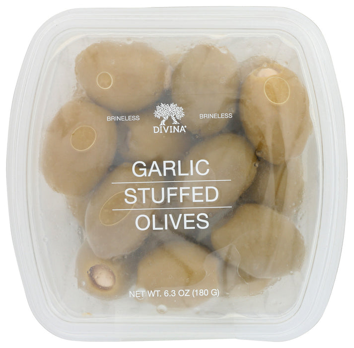 DIVINA: Olives Garlic Stuffed, 6.3 OZ