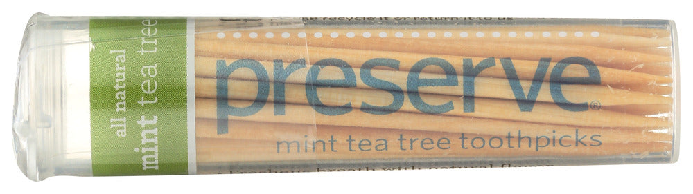 PRESERVE: Mint Tea Tree Toothpicks, 35 pc