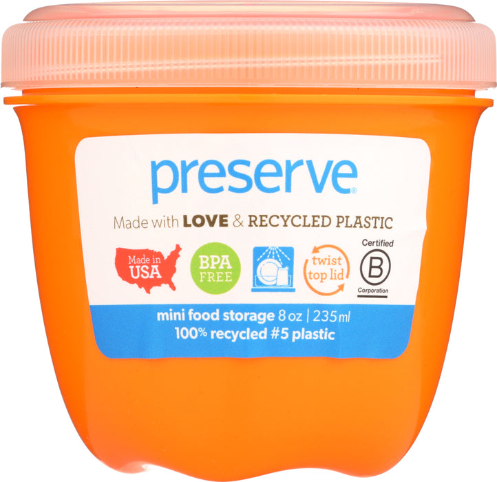 PRESERVE: Food Storage Mini Single Orange, 8 oz