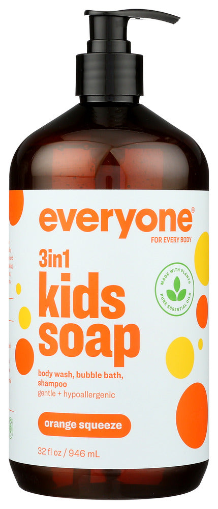 This versatile soap is formulated to be used as shampoo, body wash and bubble bath. The happy scent of Orange essential oil will make bathtime a refreshing, easy experience. From head to tippy toes, this wonderful soap will leave your kid clean and happy. Generously sized for every kid in a 32oz recycled bottle.