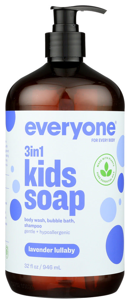 This versatile soap is formulated to be used as shampoo, body wash and bubble bath. Soothing lavender gives this calming soap its scent and helps lull every kid to sleep. From head to tippy toes, this wonderful soap will leave your kid clean and happy. Generously sized for every kid in a 32oz recycled bottle.