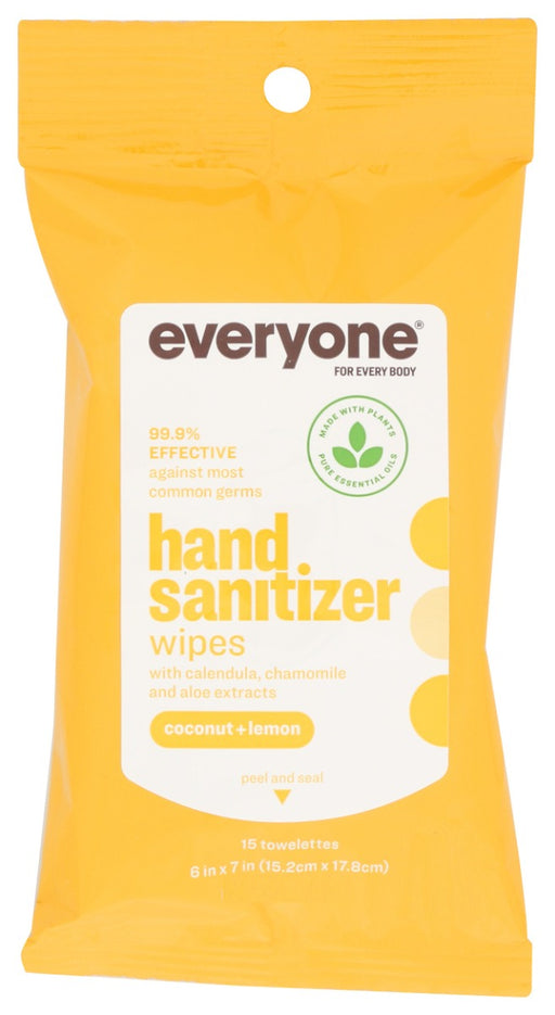 EVERYONE: Wipes Sanitizer Coconut Lemon 15ct, 1 ea