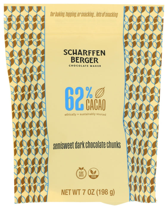 SCHARFFEN BERGER: 62% Semisweet Dark Chocolate Baking Chunks, 7 oz