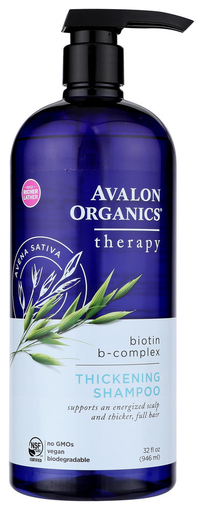 A carefully balanced blend of biotin, saw palmetto, quinoa protein and vitamin E work in harmony to:

Help build body in fine, thinning hair
Stimulate the scalp to encourage hair growth
Cleanse and nourish hair from follicle through entire shaft
Strengthen hair strands

The result: hair that feels thicker and softer with added volume.
pH Balanced

NSF/ANSI 305 certified 
No GMOs 
Vegan 
Biodegradable 
No parabens 
No phthalates 
No synthetic fragrances or colors 
No harsh sulfates
