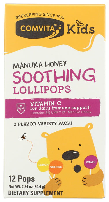 COMVITA: Kids Manuka Honey Soothing Pops, 12 pc