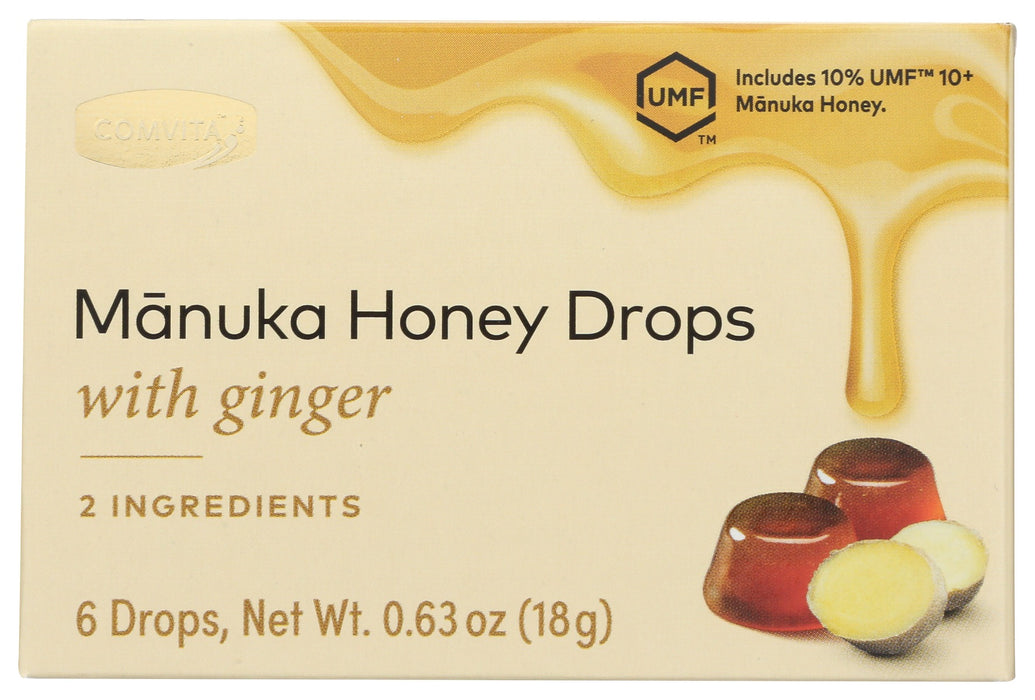 COMVITA: Manuka Honey Drops with Ginger, 6 pc