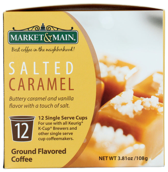 MARKET AND MAIN COFFEE: Coffee Salted Caramel Single Serve, 12 EA