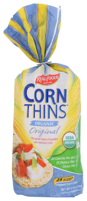 REAL FOODS: Organic Corn Thins Original, 5.3 oz