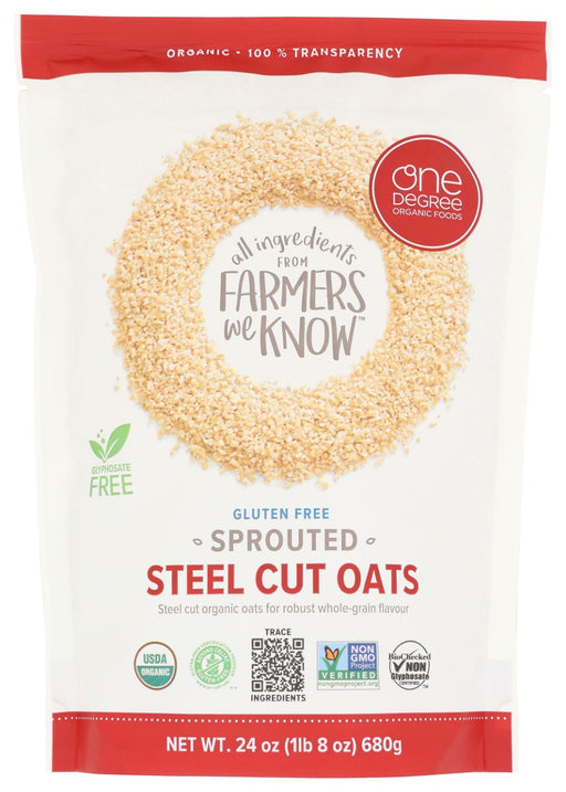 ONE DEGREE: Organic Sprouted Steel Cut Oats, 24 oz