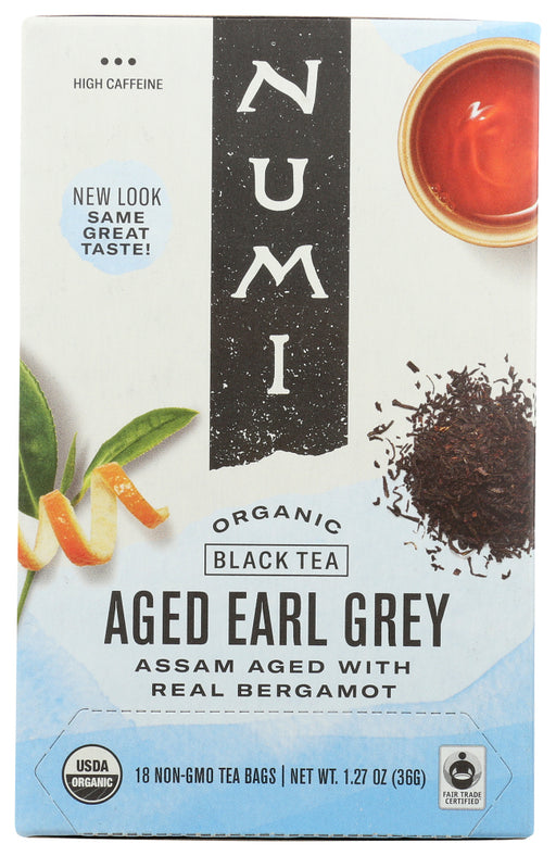 NUMI TEAS: Aged Earl Grey Assam Black Tea, 18 bg