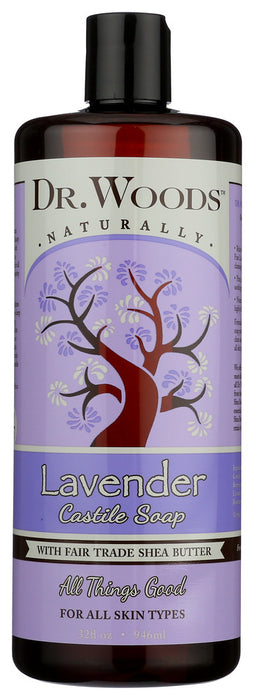 DR WOODS: Liquid Soap Lavender with Shea Butter, 32 oz - No Brand For Less 