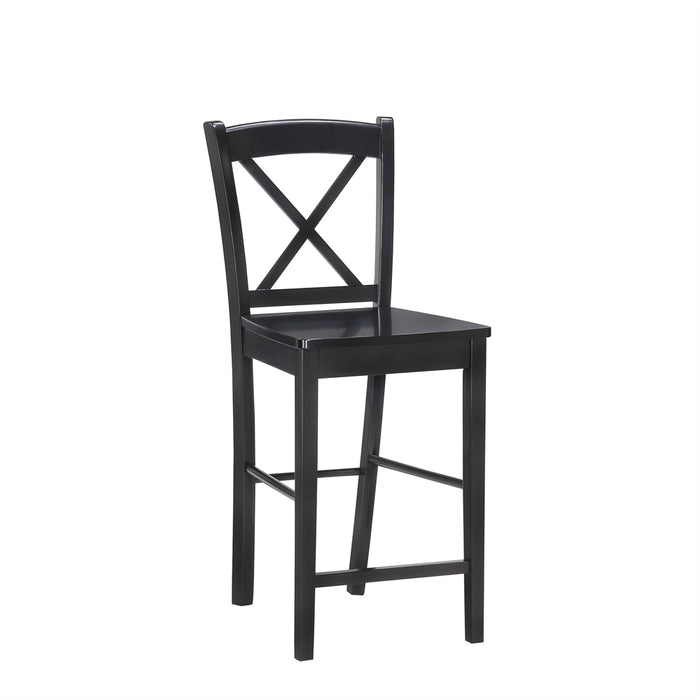 Black 30 In X Back Bar Stool