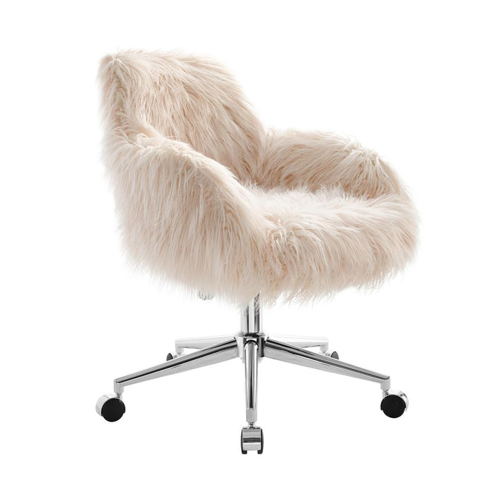 Fiona Faux Fur Office Chair, Pink