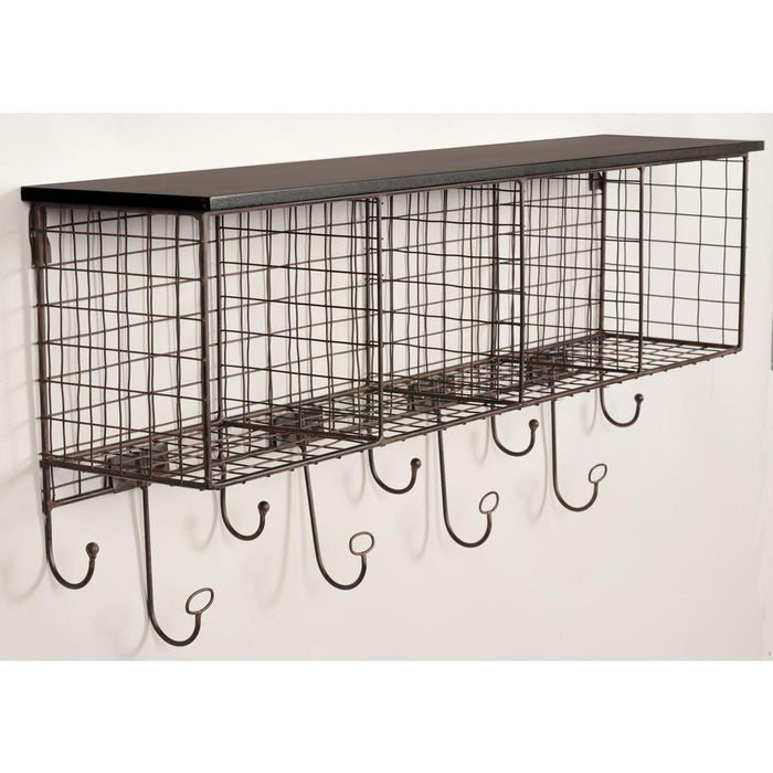 Four Cubby Wall Shelf - Black