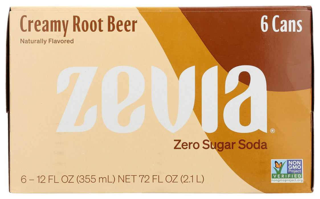 ZEVIA: Soda Zero Crmy Rt Br 6Pk, 12 FO