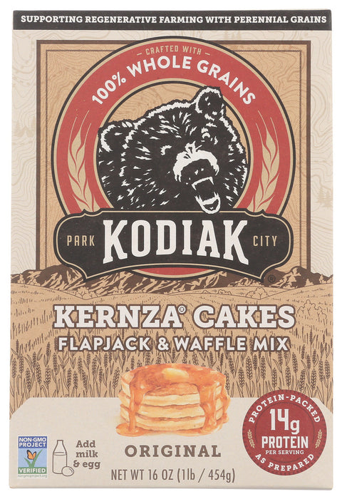 KODIAK: Kernza Power Cakes Flapjack and Waffle Mix, 16 oz