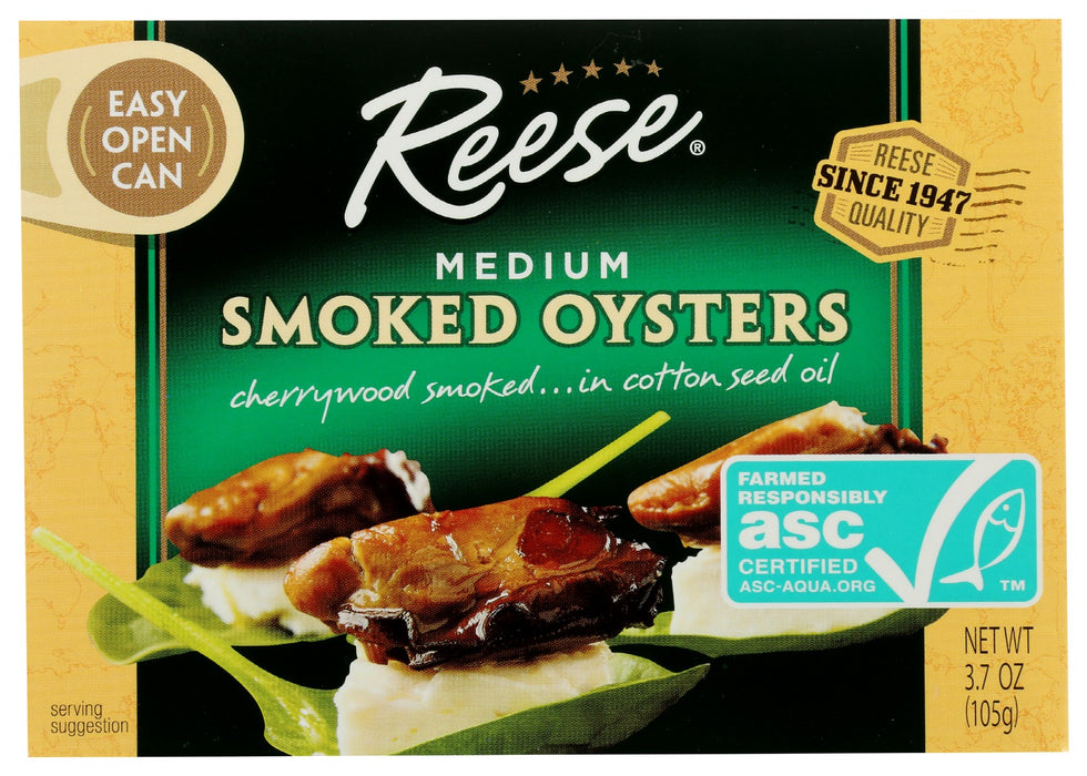 Reese Medium Smoked Oysters are ideal for cooking. Their smaller size allows for quicker cooking and the texture will not overpower the rest of the dish.