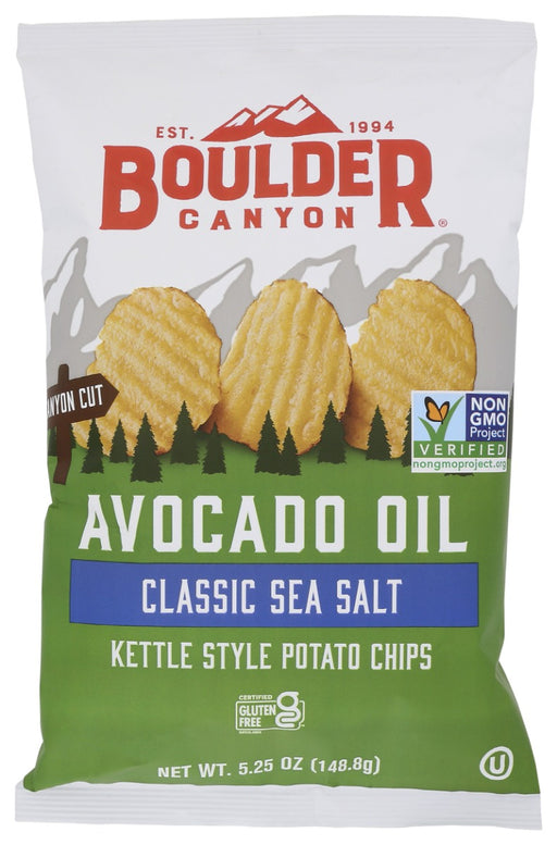 Featuring just three ingredients&mdash;avocado oil, potatoes and sea salt&mdash;Boulder Canyon&trade; Canyon Cut&trade; Avocado Oil chips take the &ldquo;less is more&rdquo; approach to allow the rich, buttery flavor of the avocado to take center stage. It's the ultimate potato chip for connoisseurs who appreciate a purist approach to snacking, yet it's a perfectly hearty chip for dip dunking as well!