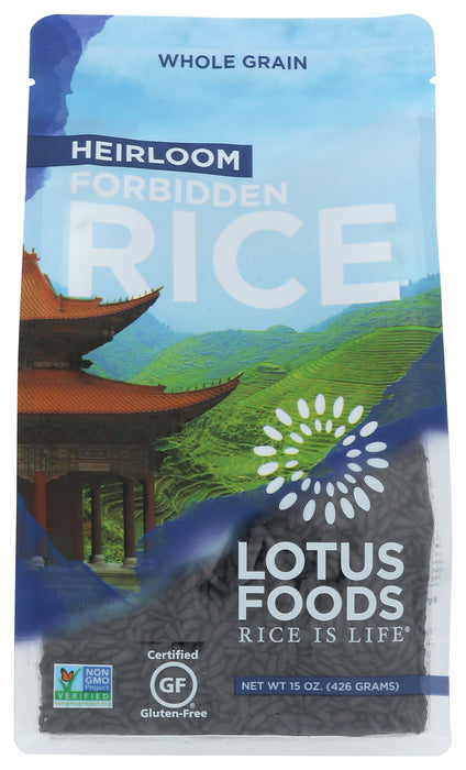 Forbidden® rice is treasured for its delicious roasted nutty taste, soft texture, nutritional content and beautiful deep purple color. This medium-size heirloom rice is grown in the Black Dragon River region of China's sub-arctic Northeast provinces, and is a natural source of antioxidants (anthocyanins), magnesium, protein and fiber.