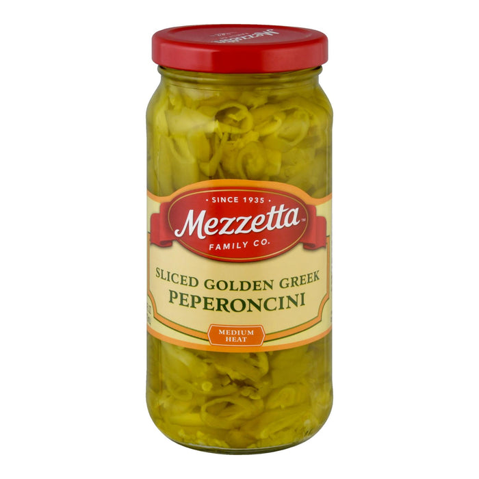 Mezzetta Deli Sliced Golden Greek Pepperoncini - Case Of 6 - 16 Fl Oz.