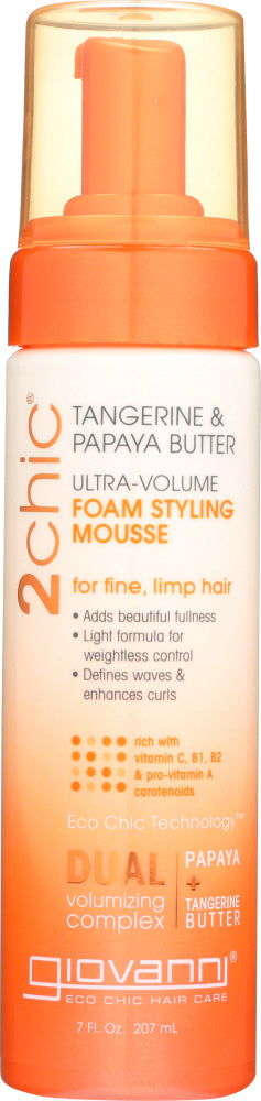 charged with our own Dual Volumizing Complex of Tangerine Butter + Papaya for fine limp hair and all skin types