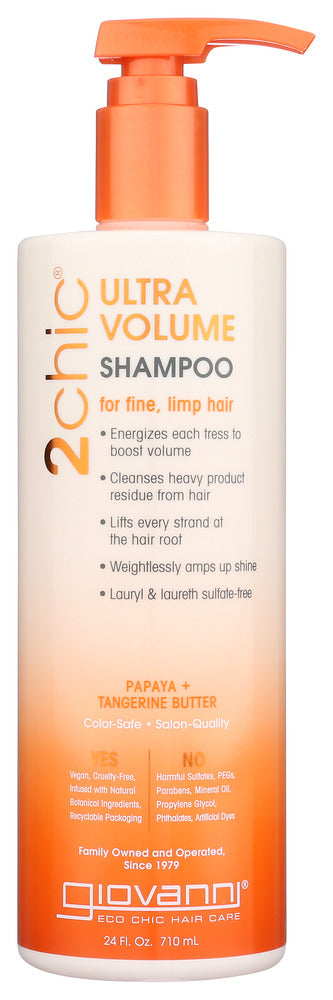 GIOVANNI COSMETICS: 2Chic Tangerine & Papaya Butter Ultra-Volume Shampoo, 24 oz - No Brand For Less 