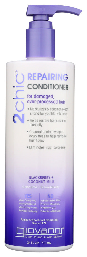 GIOVANNI COSMETICS: 2Chic Repairing Conditioner Blackberry & Coconut Milk, 24 oz - No Brand For Less 