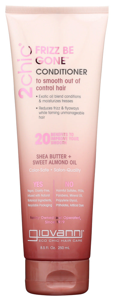 GIOVANNI COSMETICS: 2Chic Frizz Be Gone Conditioner Shea Butter & Sweet Almond Oil, 8.5 oz - No Brand For Less 