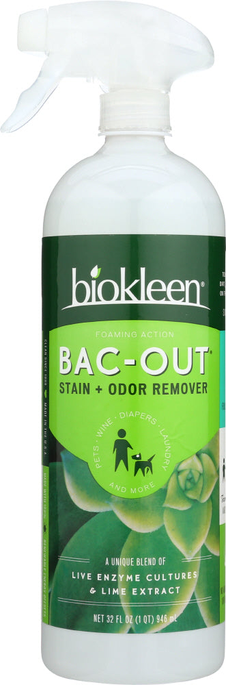 Our Bac-Out's bio-enzymatic cleaning power removes the toughest stains and odors. From pet mishaps to wine spills, Bac-Out's foam action clings to stains and odors, which is great for vertical surfaces and works wonders on fabrics, laundry, carpets, furniture, and more. It safely eliminates stains, odors, and urine from your furry friend's favorite areas. It contains live enzyme cultures that break down stains and odors into tiny particles.