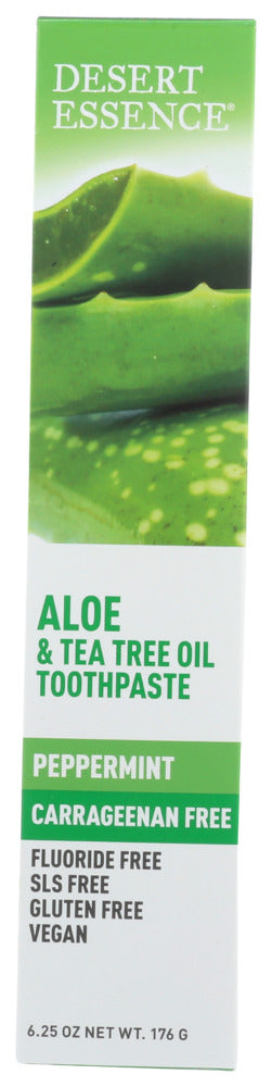 DESERT ESSENCE: Aloe and Tea Tree Oil Toothpaste, 6.25 oz