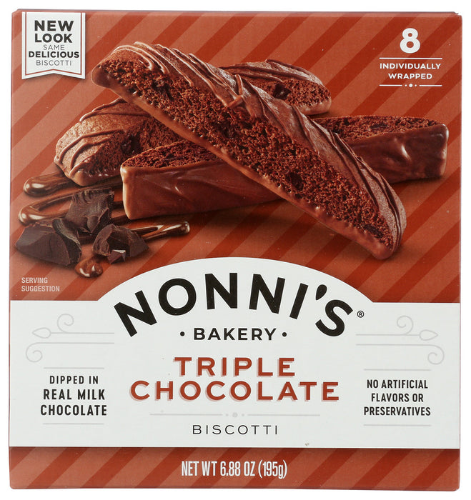 NONNIS: Biscotti Milk Choco Trple, 6.88 oz