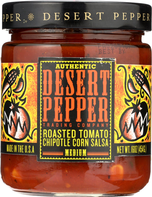 This salsa's slow-fire-roasted tomatoes glow with the mellow warmth of summer-and with the smoky heat of Mexican chipotle chiles. Sweet yellow corn balances the tongue-tingling tastes, filling every jar with the savory soul of the Southwest. Twist the top and shout for joy!