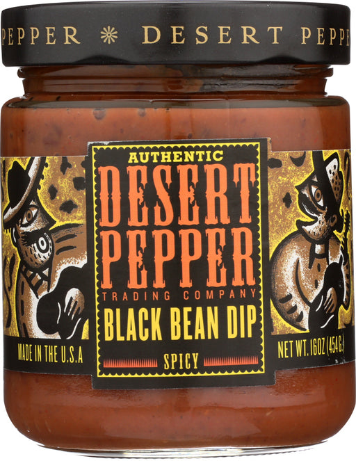 DESERT PEPPER: Black Bean Dip Spicy, 16 oz - No Brand For Less 