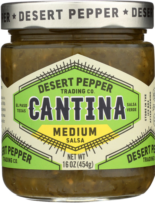 DESERT PEPPER: Salsa Cantina Medium Green, 16 oz - No Brand For Less 