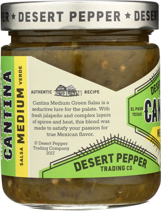 DESERT PEPPER: Salsa Cantina Medium Green, 16 oz - No Brand For Less 