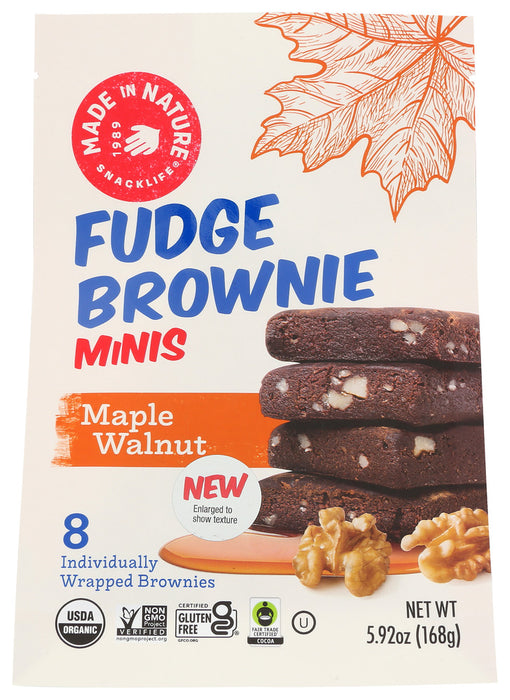 MADE IN NATURE: Brownie Minis Mple Wlnut, 5.92 oz