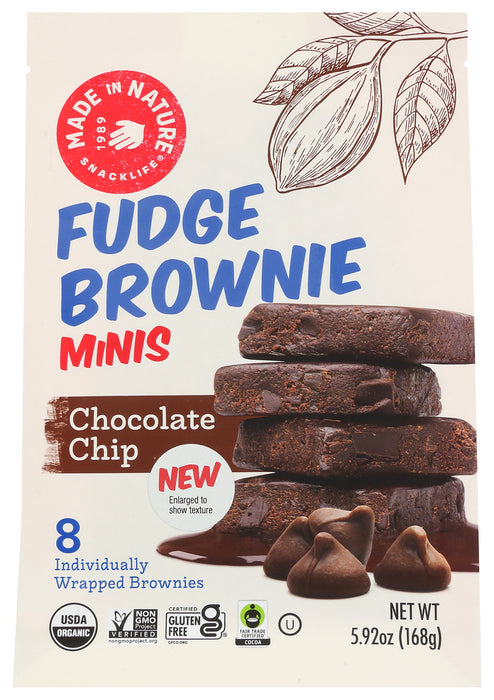 MADE IN NATURE: Brownie Minis Choc Chip, 5.92 oz