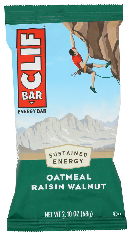 The taste of the Oatmeal Raisin Walnut CLIF BAR is all home-baked goodness: plump, organic raisins paired with sweet organic cinnamon and crunchy walnuts. So you might not expect it to be made with 10 grams of protein and 100% organic rolled oats. This non-GMO energy bar is ready to help you tackle any adventure. 