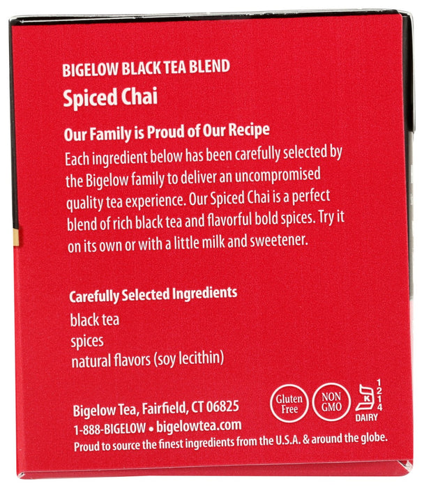 BIGELOW: Spiced Chai Black Tea 20 Tea Bags, 1.73 oz