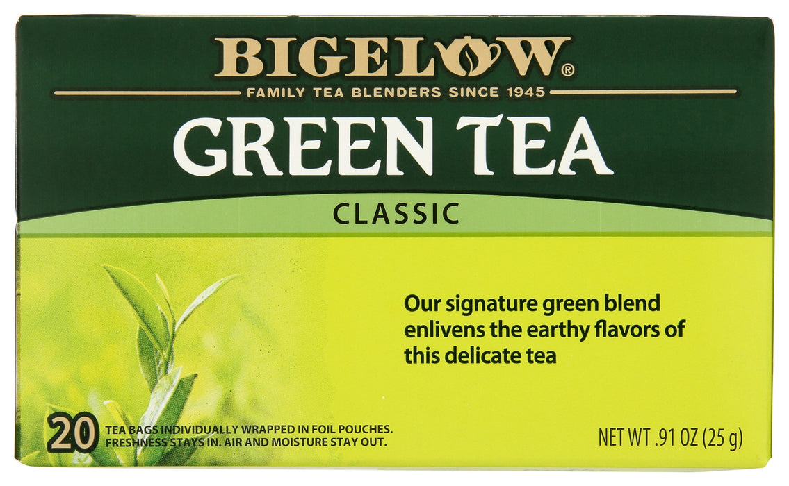 
This green tea has been carefully selected by the Bigelow family to deliver an uncompromised quality tea experience. The smooth and delicate signature green tea is easy to drink and never too harsh or grassy. One sip and you will taste the difference.
