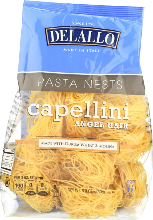 This angel hair nests from Northern Italy are made with only the finest durum wheat and generations of pasta-making experience. Capellini, also known as "angel hair," is a thin long-cut pasta perfect for light and delicate sauces.