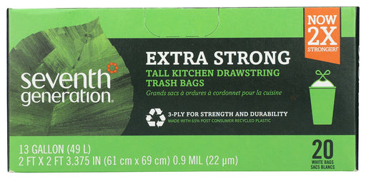 IT WORKS
Our convenient drawstring or twist tie bags use repurposed plastic to help you keep trash in its place.
WE CARE
Recycled Kitchen Tall Trash Bags are made with 16% post-consumer recycled plastic and 39% repurposed industrial plastic to give you a more sustainable choice for your home and the planet.