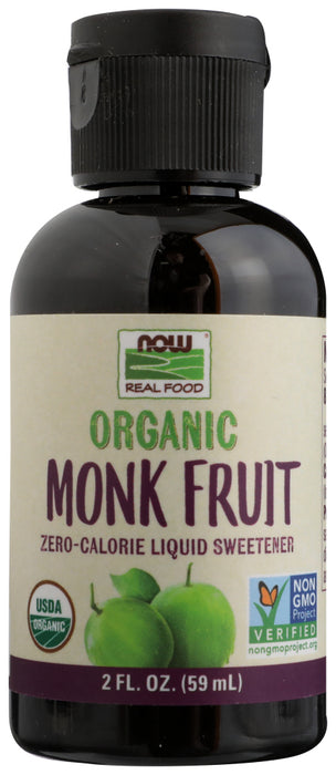 NOW: Organic Monk Fruit Zero Calorie Liquid Sweetener, 2 oz