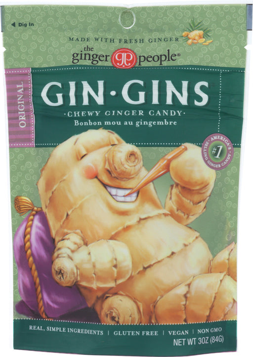 America's #1 selling ginger candy and winner of Fiery Food Association's Scovie Award for "Best Candy," our Gin Gins&reg; Original Chewy Ginger Candy are natural, stimulating and delicious. Given ginger's queasy-quelling properties, Gin Gins&reg; are great to fight off nausea while flying boating or going on a bumpy road trip. Surprisingly and satisfyingly spicy. The only candy that bites you back!