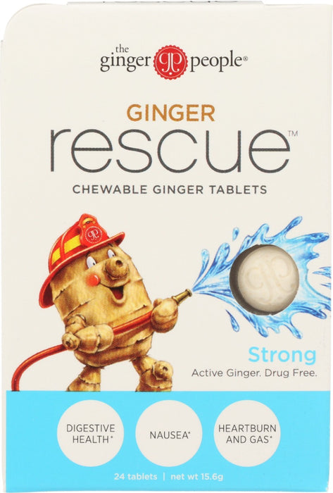 A more potent chewable made with greater ginger actives to help soothe the stomach. Drug-free digestive aid and anti-nausea remedy in a convenient and tasty edible tablet.