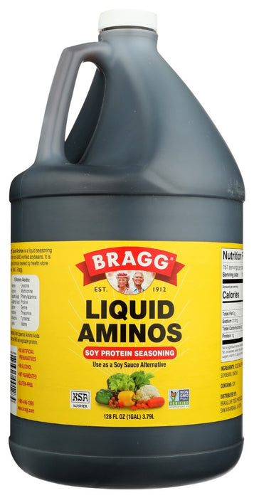 Bragg Liquid Aminos is a liquid seasoning made from non-GMO verified soybeans. It is the original formula created by health store pioneer, Paul C. Bragg.